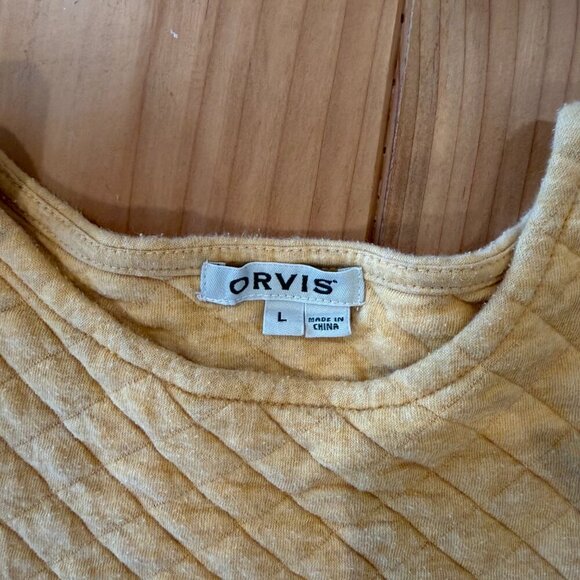 Orvis Yellow Quilted Sweater – Size L – Lightly Used - Picture 3 of 4